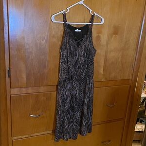 Maurices Black and Brown Snake Print Midi Dress